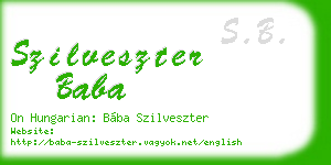szilveszter baba business card