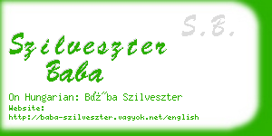 szilveszter baba business card